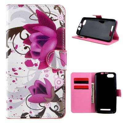 Pour Wiko Lenny 3\u0026quot; Fleurs uniques style cuir Pochette Fermeture magnétique avec fente de carte protecteur , Achat housse , étui pas cher, avis et meilleur