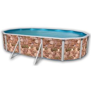 ROCALLE Piscine en acier ovale 640x366x120