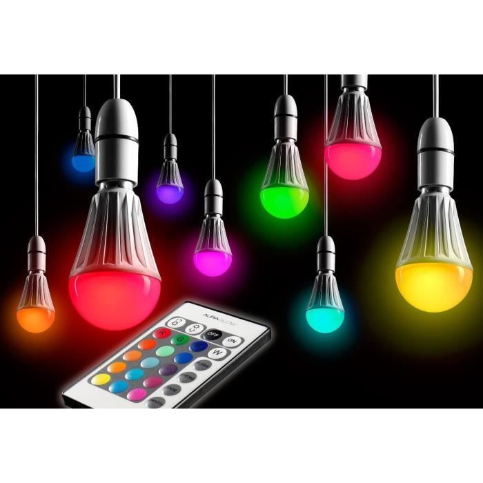 Ampoule LED E27 versicolore.10 W. incluse [Classe
