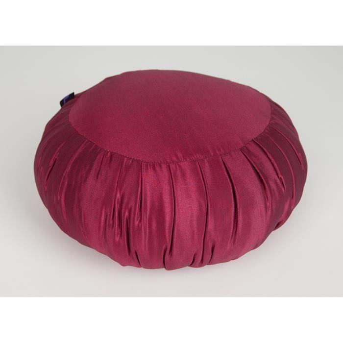 Coussin pour méditation Zafu, 40x20 cm, Kapok, Rouge Prix pas cher