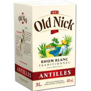 RHUM Bag in Box de Rhum Blanc Old Nick 40% 300cl RHUM Bag in Box de Rhum Blanc Old Nick 40% 300cl
