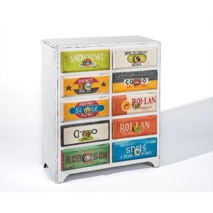 commode blanche 10 tiroirs