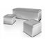 BZ - CLIC-CLAC - SOFA  Banquette coffre matelassée argent L (2 Poufs)