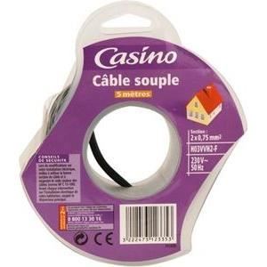 Câble souple 2X0,75 mm 5 m noir