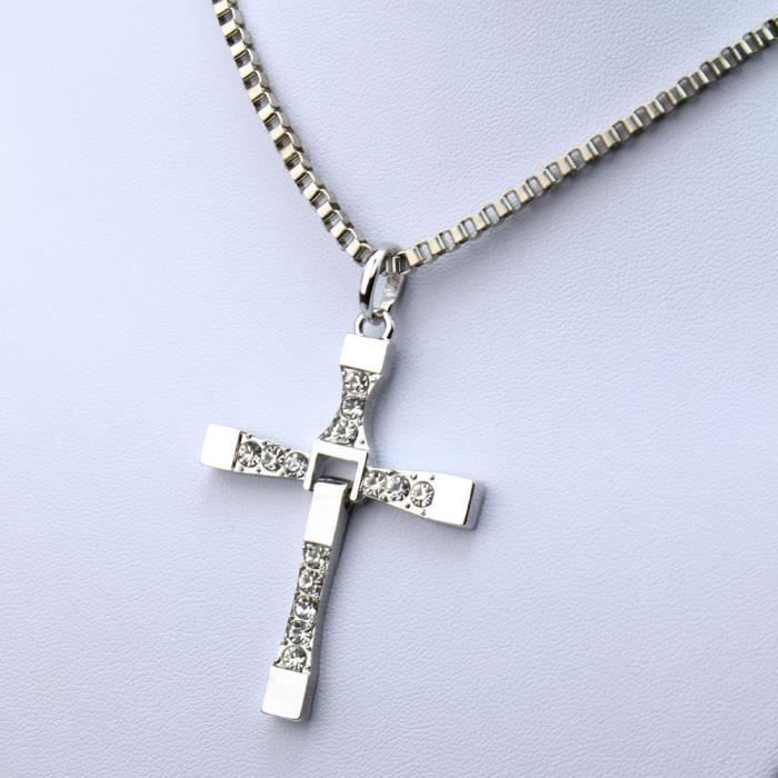 collier 60cm croix argent - Bijoux-Sonat.com
