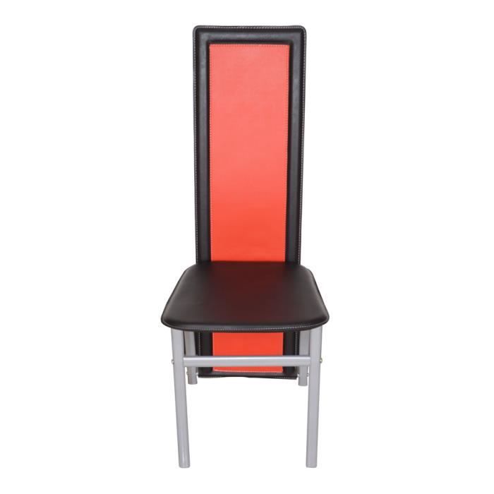 Lot de 4 chaises Paloma Noire et Rouge  Achat / Vente chaise  Cdiscount
