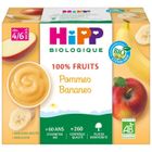 DESSERT-GOUTER BEBE HIPP Coupelles bio 100% Fruits Pomme Banane 4 mois