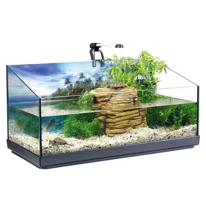 Aquaterrarium 80l kit complet 76x38x37cm Les Tortues Aquatiques vont