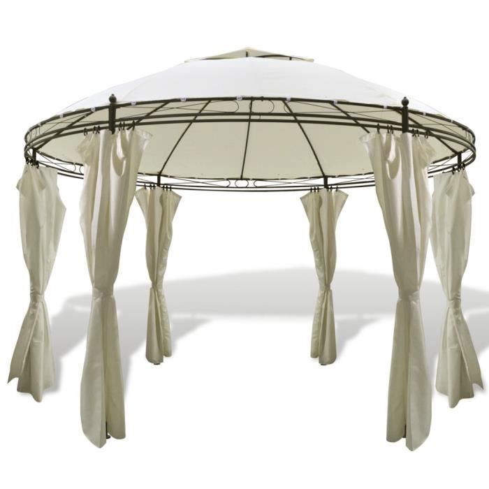 Tonnelle ronde avec rideaux 3 5 x 2 7 m Achat / Vente