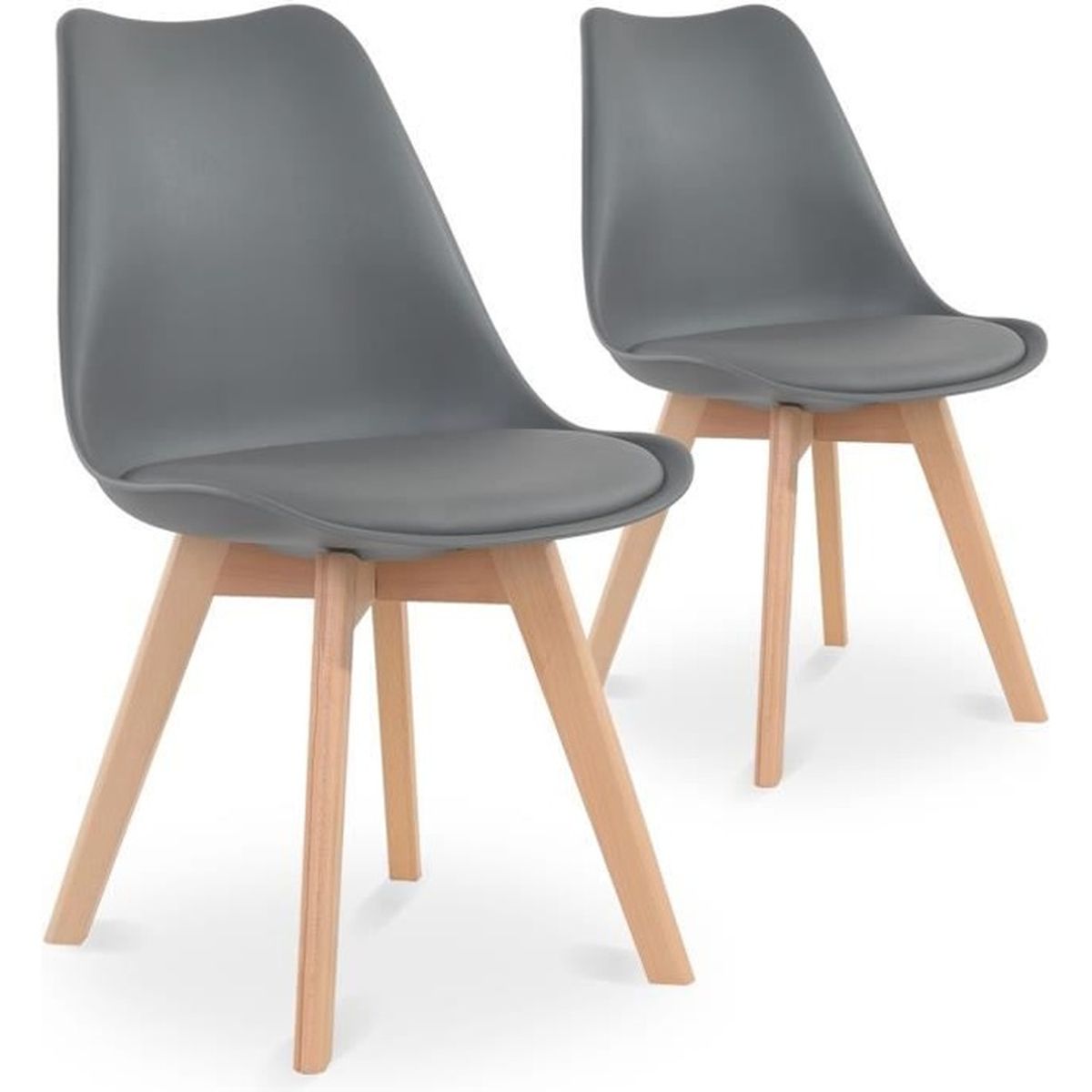 Lot de 2 chaises style scandinave Catherina Gris  Achat / Vente chaise