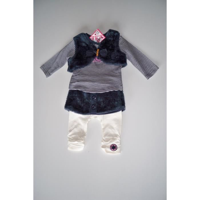 Kit Vêtement Bébé Fille 0-12 Mois | Body Manches Longues + Pantalon + Bandeau | Imprimé Cœur, Tenue Naissance & Printemps