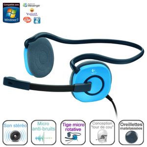 CASQUE  - MICROPHONE Logitech Stereo Headset H130 Sky Blue