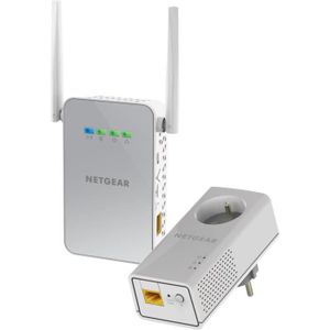 NETGEAR PLPW1000-100FRS Pack de 2 CPL 1000 Mbps derni?re génération - 1 CPL Filaire avec prise Filtrée + 1 CPL Wifi
