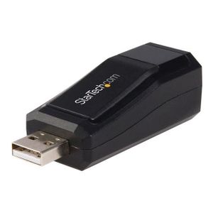 STARTECH Adaptateur réseau USB 2.0 vers Ethernet compact - Convertisseur USB vers RJ45 - M/F - Noir