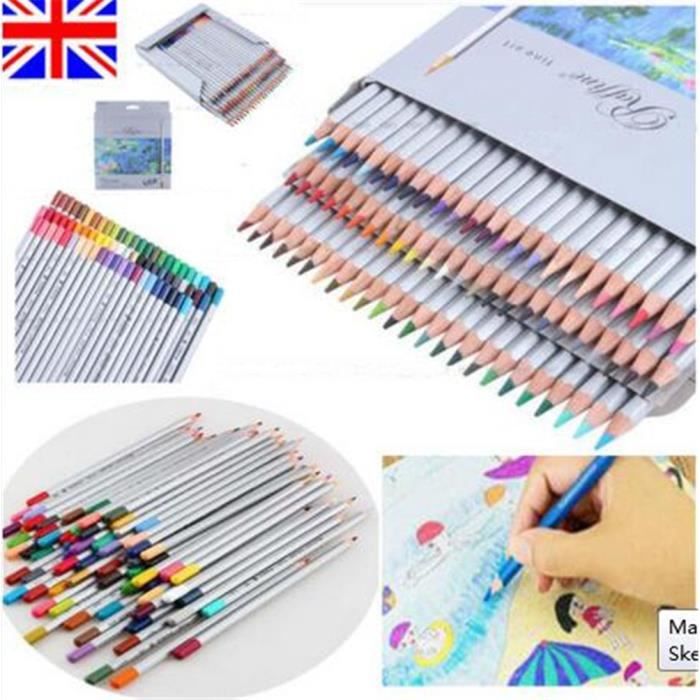 72pcs Crayon de Couleur Marco Huile En Bois Pastel Nontoxique Pour Art
