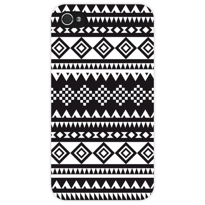 Coque rigide motif aztèque noir et blanc pour iPhone 5 / 5S Coque