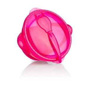 NUBY Bol ventouse avec couvercle et cuill?re rose
