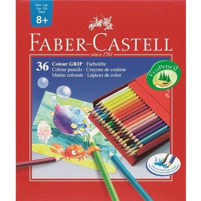 FABERCASTELL Studio box 36 Crayons Couleurs GRIP Achat / Vente