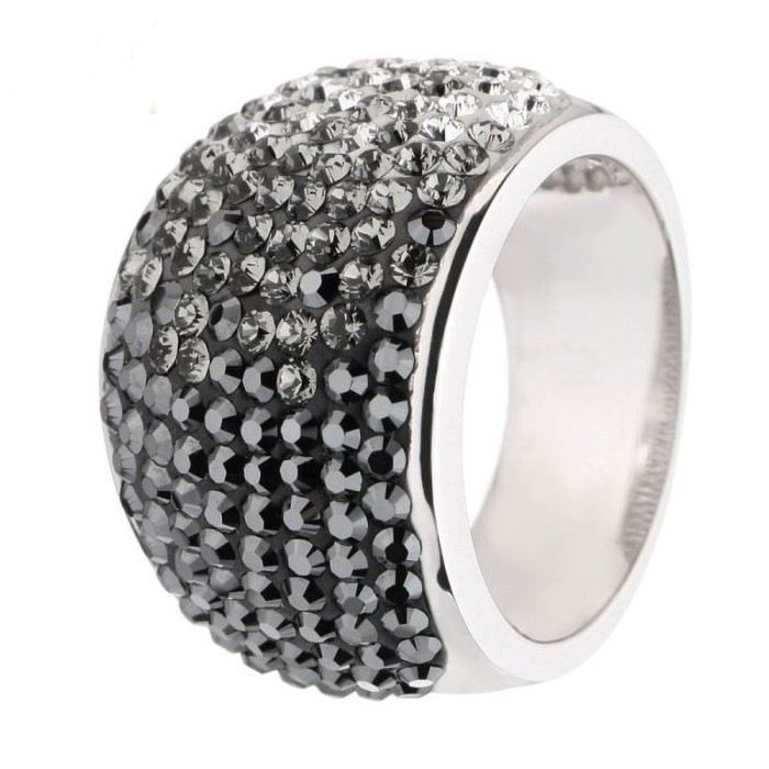 Bague COLORS ornée de SWAROVSKI ELEMENTS Noir et blanc Achat Vente