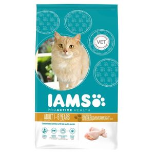 IAMS Croquettes au poulet - Toutes races - Stérilisé - 10kg - Pour chat adulte