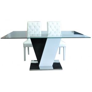 Table salle a manger laquee blanc