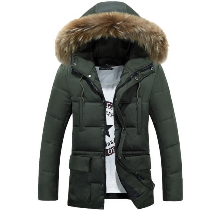 doudoune homme capuche fourrure Doudoune Homme 2017 Hiver nouveau coton