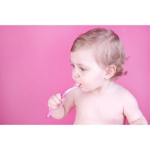 NUBY Lot de 3 cuill?res thermosensibles rose avec bord doux en TPE +4 mois