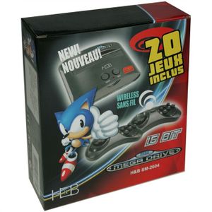 CONSOLES AUTONOMES CONSOLE + MANETTE SEGA MEGA DRIVE, 20 Jeux inclus