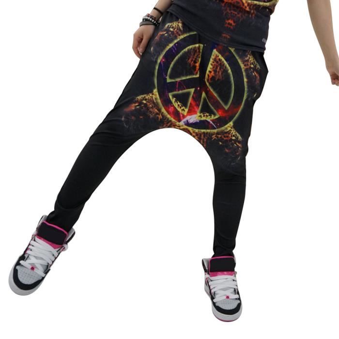 Sarouel pantalon femme hippie swag taille haute Sarouel desigual noir imprimé 3D short Harajuku Sportswear Joggers