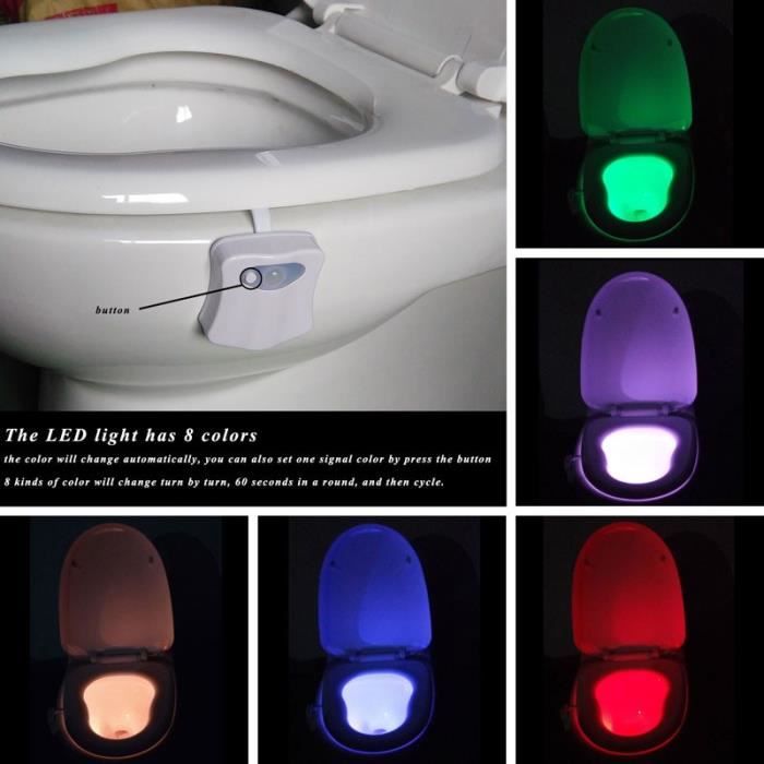 EBUY® lumière LED toilette Salle de bain capteur lampe de
