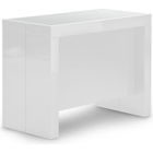  Table console extensible blanc laqué + rangement