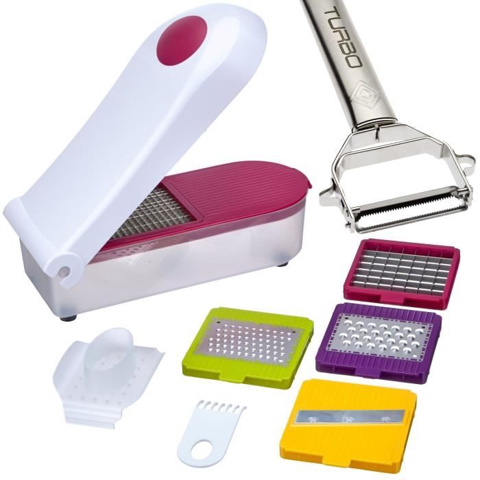 Durandal Coupe légumes Plus 5en1 + Eplucheur Premium en acier