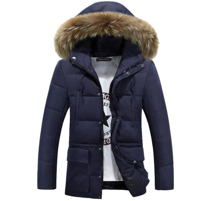 doudoune homme capuche fourrure Doudoune Homme 2017 Hiver nouveau coton