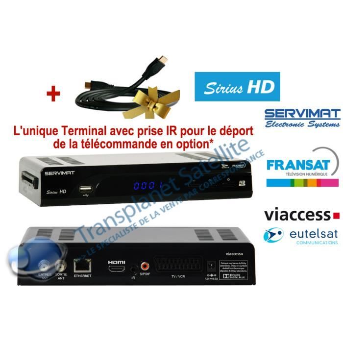 Servimat Sirius Hd R Cepteur Tnt Num Rique Fransat Avec Cordon Hdmi