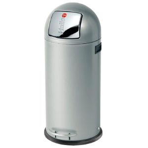 HAILO Poubelle KickMaxx 50L argent avec seau