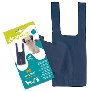 FERPLAST Sachets hygiéniques L270 en plastique 24x12cm pour pince Nippy - Bleu - Pour chien