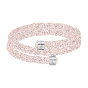 BRACELET , GOURMETTE Bracelet double Jonc Rose Crystaldust Swarovski S