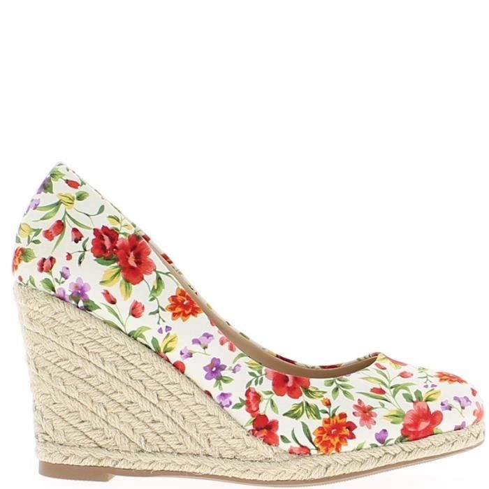espadrille rouge compensée