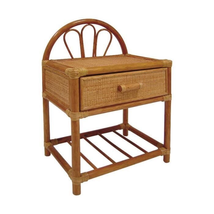 table de chevet rotin