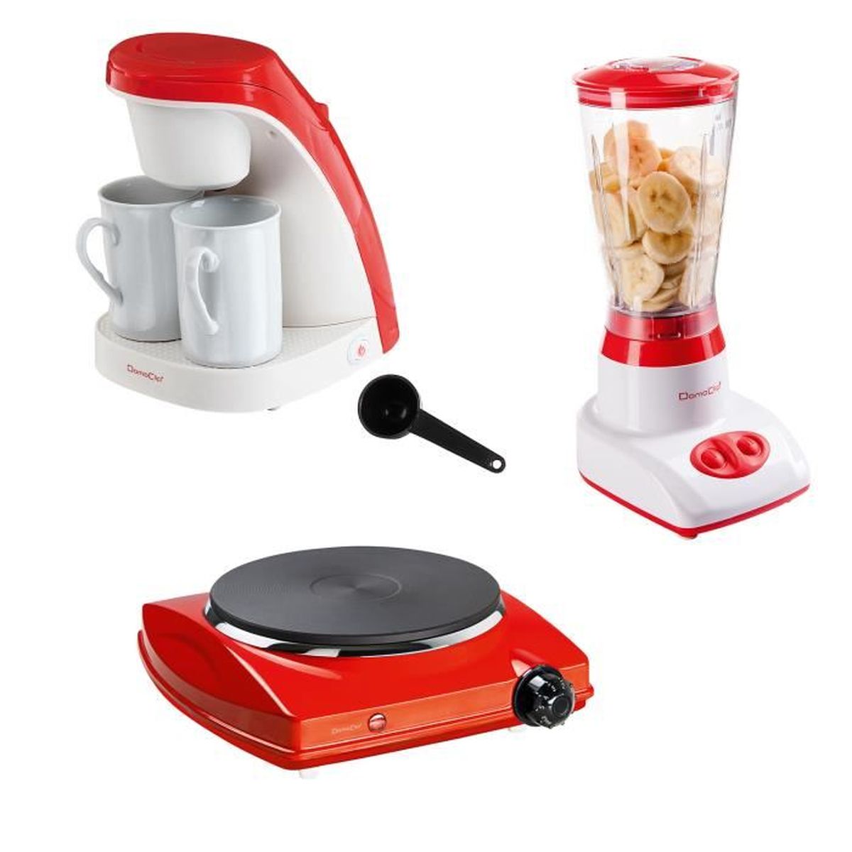 Machine à café + Mixeur blender + Plaque cuisson rouge 1 feu Achat