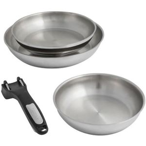 SITRAM Lot de 3 po?les 20-24-28 cm + 1 pince amovible tous feux dont induction