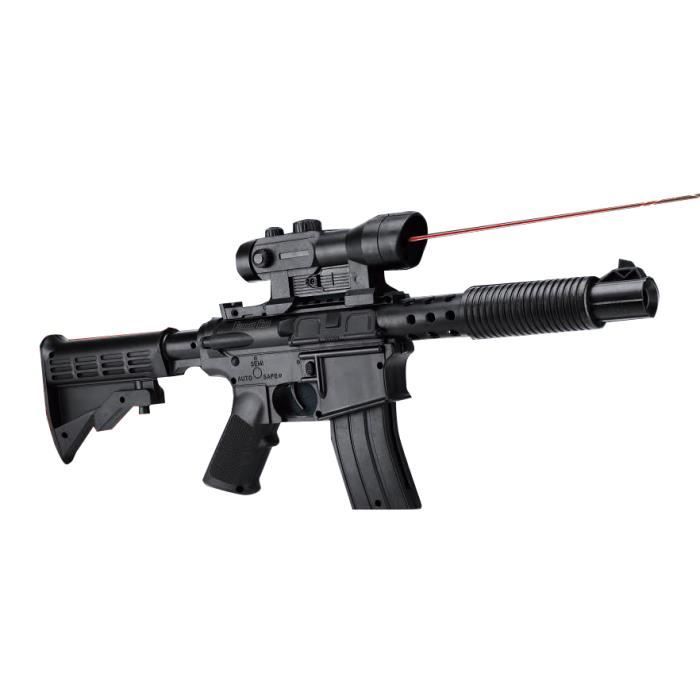 REPLIQUE FUSIL A BILLES 48 CM ABS NOIR FOREST GUN 0.7 JOULE AVEC SON