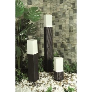 MUNDUS Potelet tressé solaire en plastique 9x9x50 cm - Noir