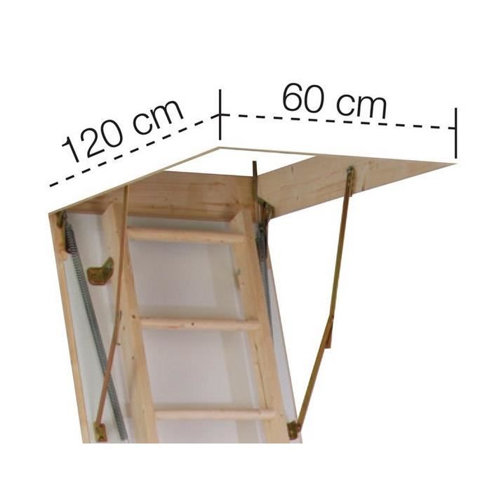 Jardipolys Escalier escamotable en bois avec caisson 12