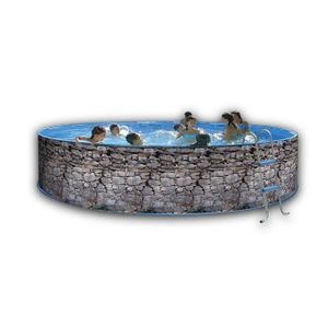 Piscine acier PIEDRA GRIS Ronde 350x90 cm