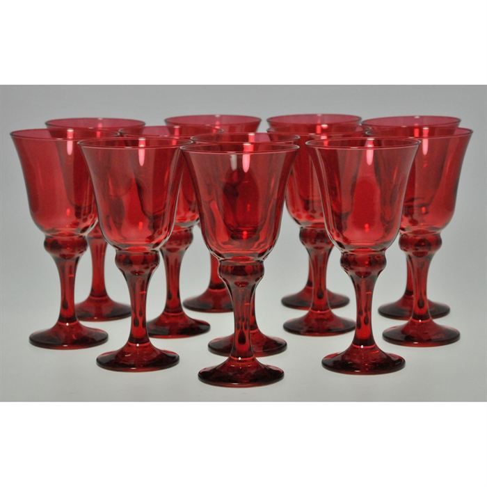 LOT 12 Verres à Pied RAPHAEL ROUGE 28cl - Achat / Vente verre à eau