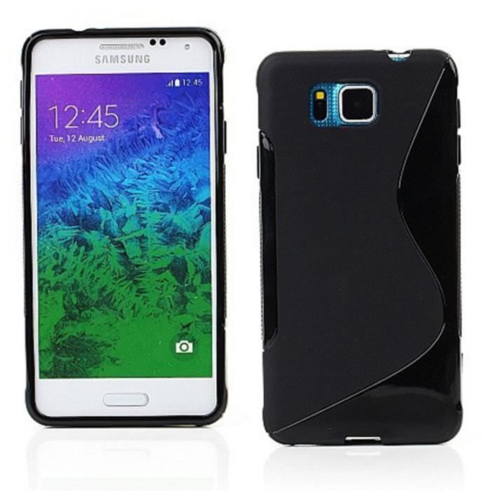 Coque Silicone Noir Samsung Galaxy Alpha Achat coque bumper pas