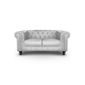  Canapé Chesterfield 2 places Argent