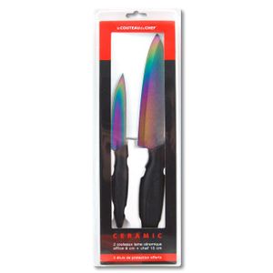 Set de 2 couteaux céramiqueTITANE MULTICOLOR