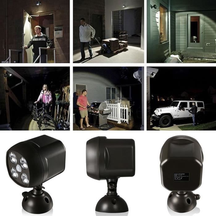 Lumières de garage LED étanche sans fil projecteur LED applique murale avec détecteur de